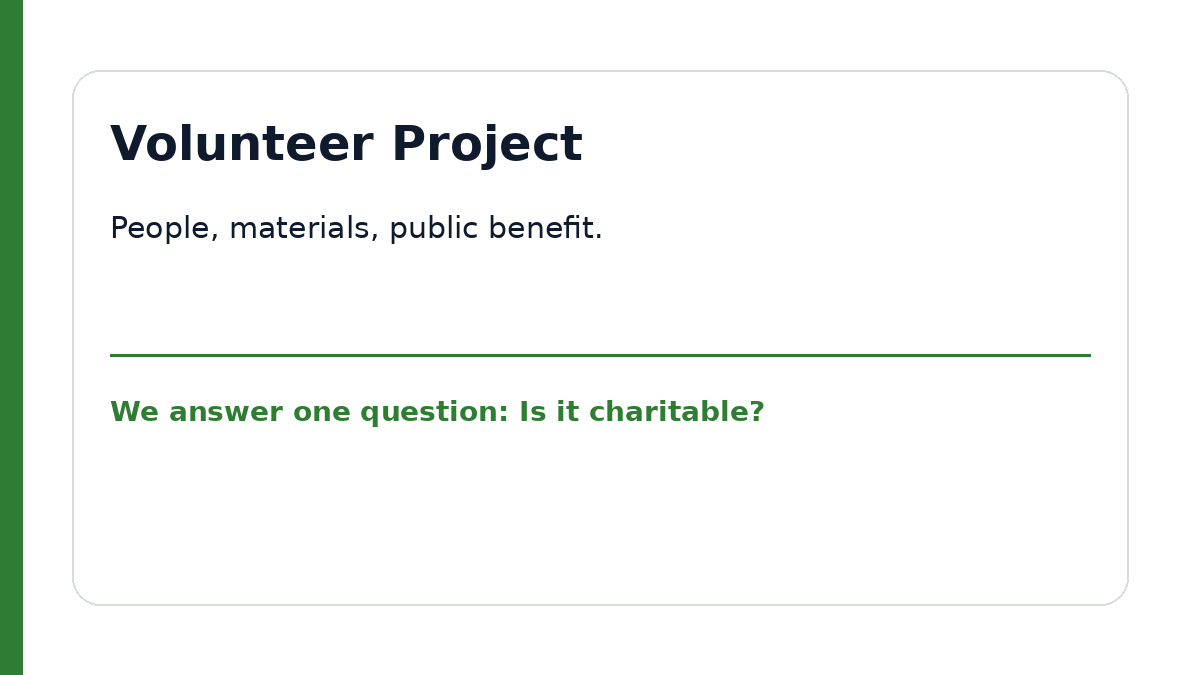 Volunteer project example